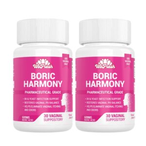 Boric Harmony Suppositories - Support for BV and Yeast Infections 2 Pack